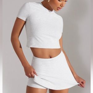 A-Line Mini Skort in Heather Grey